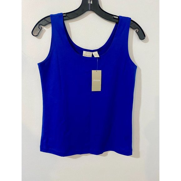 Chico's Tank women's size Small US 4, NEW, round neck, Sleveless, blue. - Picture 10 of 11